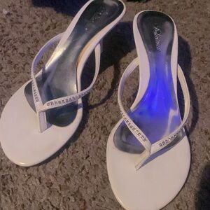 White and silver heels